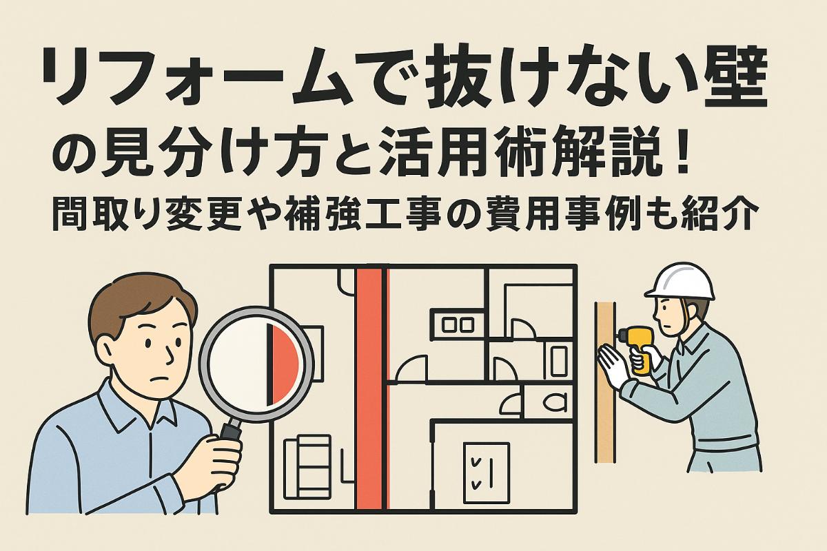 リフォームで抜けない壁の見分け方と活用術解説！間取り変更や補強工事の費用事例も紹介