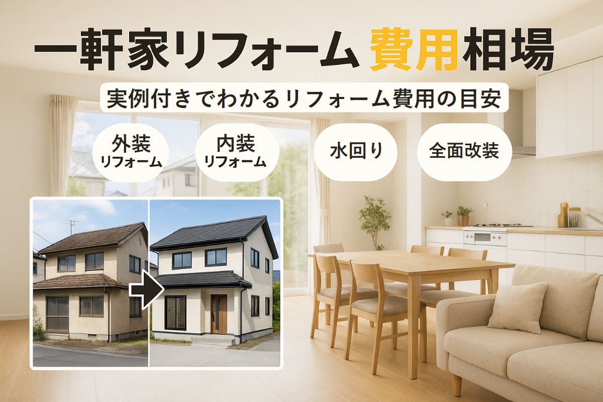 一軒家をリフォームした場合の費用相場と実例を解説！