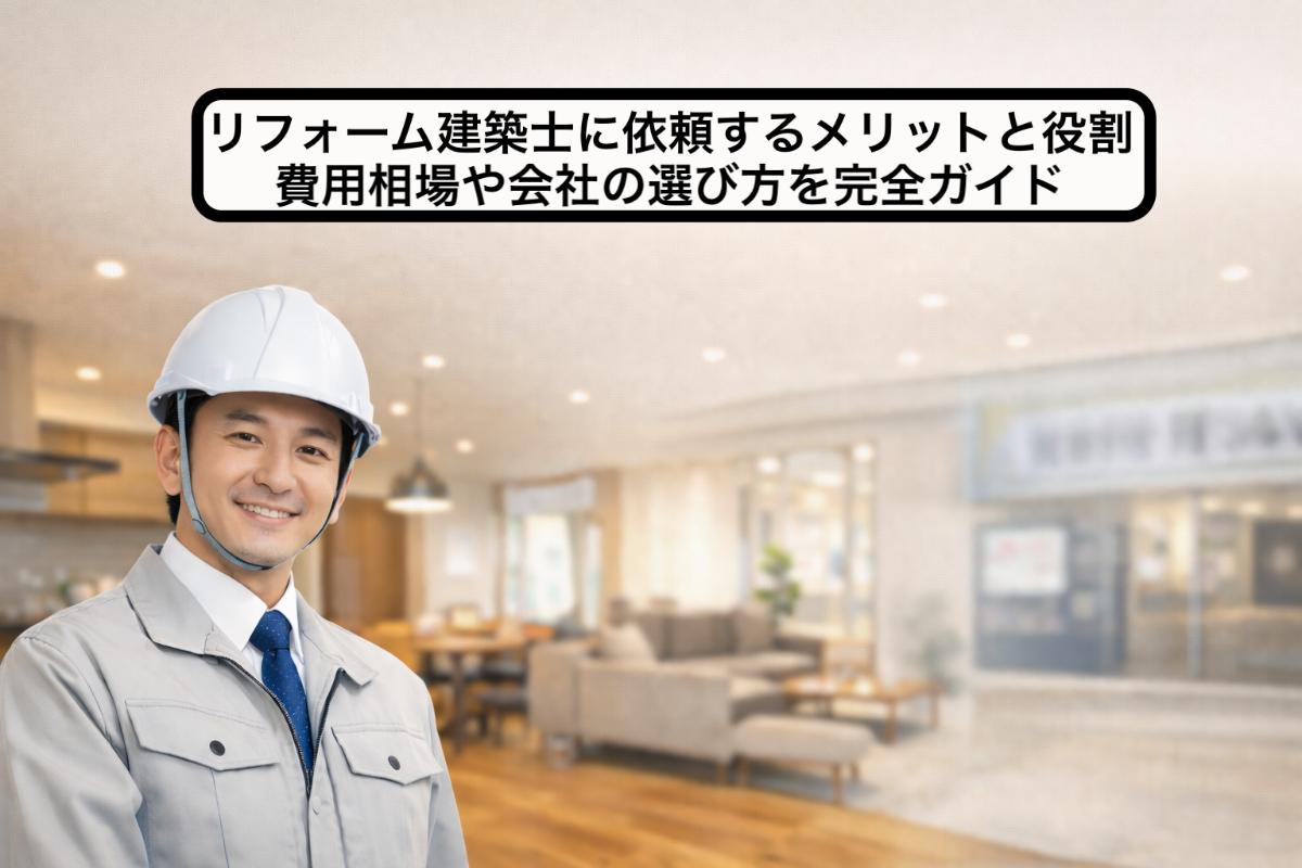 リフォーム建築士に依頼するメリットと役割｜費用相場や会社の選び方を完全ガイド
