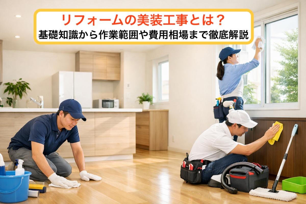 リフォームの美装工事とは？基礎知識から作業範囲や費用相場まで徹底解説